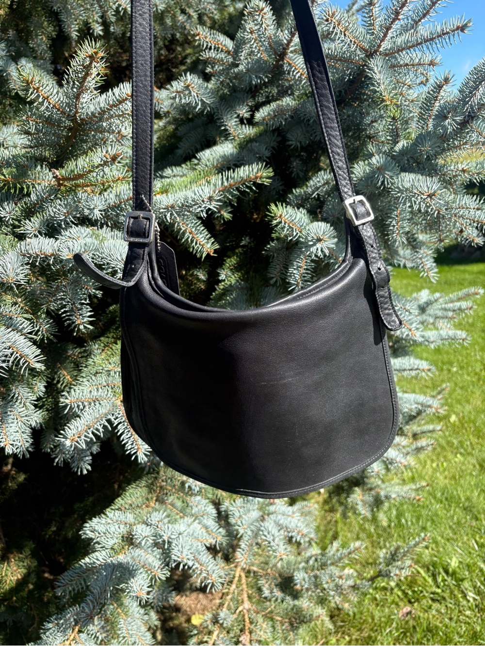 Vintage Coach Slim Hippie Flap / Saddle Bag (Style 9135)